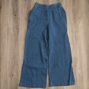 GAP Casual Blue Crepe Wide-Leg Pants